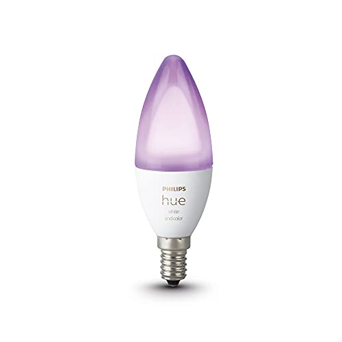 Philips Hue White & Color Ambiance E14 LED Lampe Einzelpack, dimmbar, bis zu 16 Millionen Farben, steuerbar via App, kompatibel mit Amazon Alexa (Echo, Echo Dot) [Energieklasse A] 5