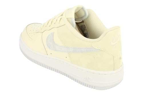 Nike Air Force 1 (GS), niedrige Turnschuhe f&uuml;r Kinder und Jugendliche, Fu&szlig;ball Hellelfenbeingrau 110, 38.5 EU