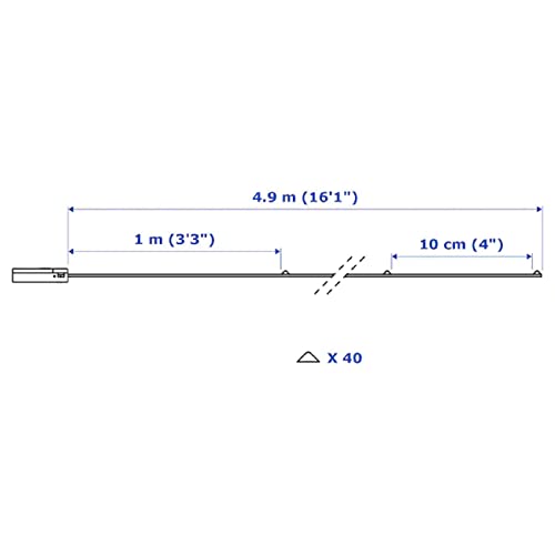 Image of IKEA Little Loved Corner VISSVASS LED Lighting Chain with 40 Lights, Indoor /Battery-Operated Silver-Color, 5-Meter