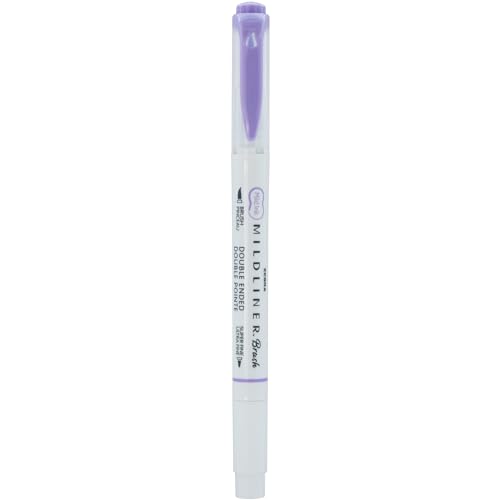 ZEBRA Mildliner Brush Violet (791780UPC) - Dual-Tip Brush Pen - Chisel & Fine Point - Violet Ink - Water Resistant