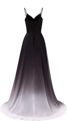Women's Chiffon Long Bridesmaid Dresses A Line Ombre Prom Evening Gowns2