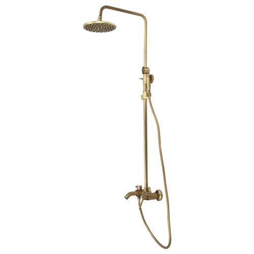 Zalydala Trim Doccia, Rubinetteria Bagno in Ottone Antico, Sistema Doccia A Pioggia Parete In Appartamenti, Bagni, Scuole, Bagni Termali (Oro)