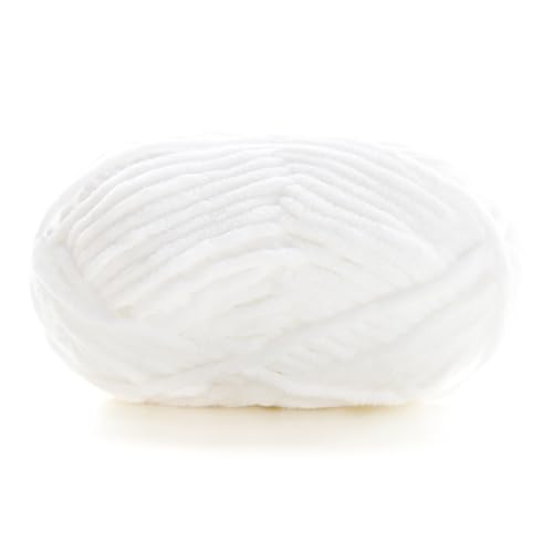 Chenille Garn 1 Stück, 50g/60m, Weiß