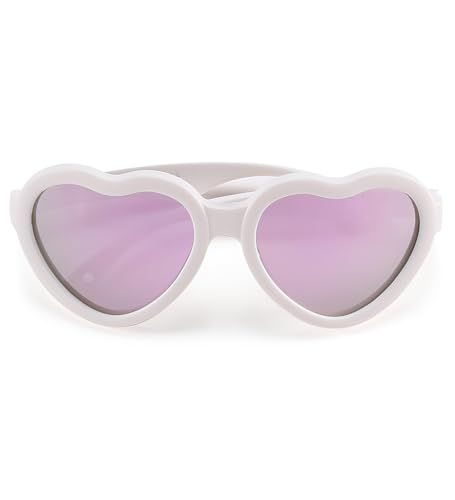 Image of Flexible Heart Shaped Baby Polarized Sunglasses with Strap Adjustable Toddler & Infant Age 0-24 Months