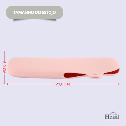 Estojo Case De Silicone Premium Porta Pinceis De Maquiagem Para Viagens Com Fecho - HEISIL* (BRANCO