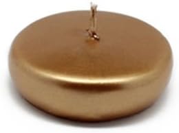 2 1-4 in. Metallic Bronze Gold Floating Candles -24pc-Box