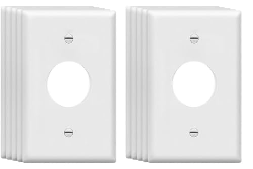 Image of ZEFTV Mid-Size Single Outlet Cover Wall Plates 1-Gang 4.89 inch x 3.12 inch Switch Outlet Electrical Cover Plate Unbreakable Thermoplastic Faceplate for Light Receptacle Outlet Switch, White (10 Pack)