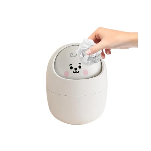 Image of Cortina Corton Design Plastic Small Tabletop Dustbin, Small Waste Bin for Study Table, Office Desk, Bathroom, Kitchen Sink & Washroom (White)