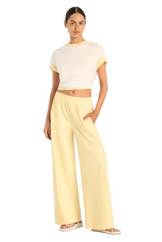 Vitamin A Women's Coast Cotton Jersey Pant Bottom, Buttercream, Small
