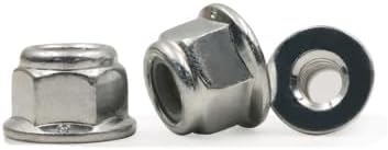 Generic M3 M4 M5 M6 M8 Hex With Pad Nut Flange Nylon Anti-Loose Nut Galvanized Non-slip Lock Nutted - (Size: M8(10pcs))