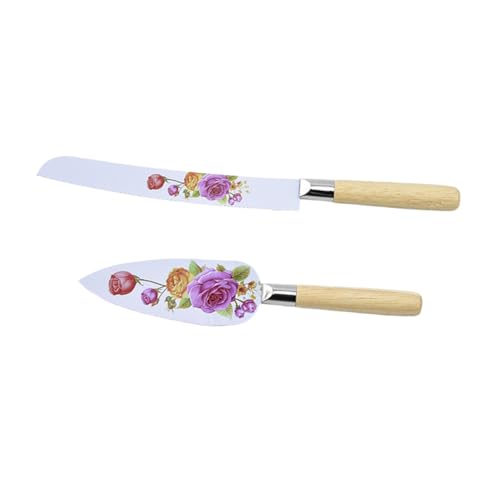Cabilock 1 Set Stainless Steel Cake Server with Wooden Handle Cake Cutter and Pizza Shovel for Weddings Birthdays and Parties Easy to Use Baking Tool