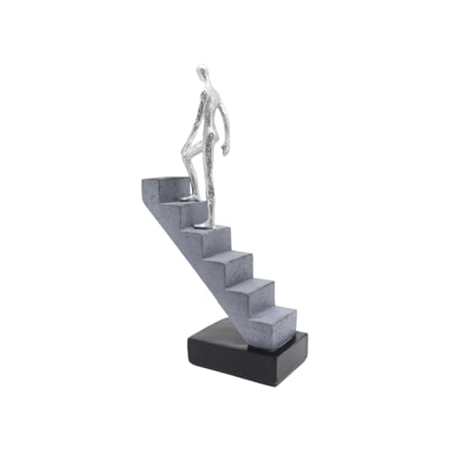 Figura decorativa plateada escalando de resina miniatura 5