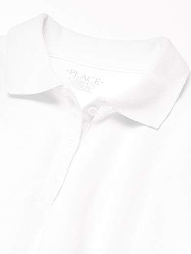 The Children's Place girls Uniform Pique Polo Shirt, White, 10-12 Plus2