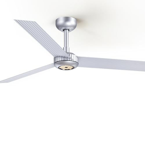 Image of TALOYA 52 inch Modern Ceiling Fan with Lights,Remote Control,3 Metal Blades,Silver Finish,6-Speed,Dimmable, Noiseless Reversible DC Motor,Indoor /Outdoor Ceiling Fan for Living Room Bedroom patio