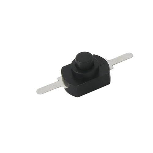 Interrupteur à bouton-poussoir DC 30V 1A 1208YD noir autobloquant pour torche, lot de 10 pièces