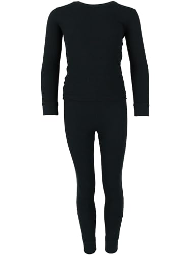Boys Only Toddler Waffle Thermal Long Underwear 2-Piece Set, 3T, Black4