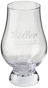 Buffalo Trace Weller Whiskey Tasting Glass, Clear, Tulip Shape, Footed Base
