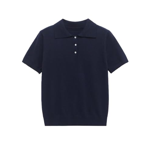 Women's Polo Collar Short Sleeve Button Front Rib Trim Crop