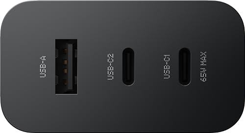 Image of 65W CMF Original 3 Port Wall Charger Adaptor Compatible with CMF by Nothing Phone 1 /Phone 2a /Phone 2, 45W Type C Charging Support Galaxy S24 ultra /S23, 18W Port Support All USB C Devices, Black