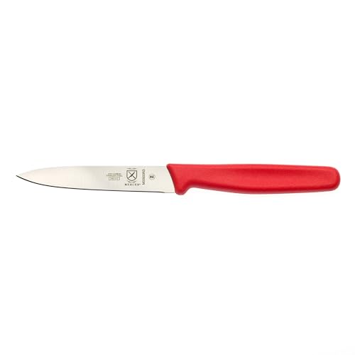 Image of Mercer Culinary 4 inch Bar Knife, Pointed Tip, Plain Edge, Red Handle