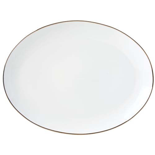 Image of Lenox 884698 White Trianna 14.5 inch Serving Platter, 3.2 LB