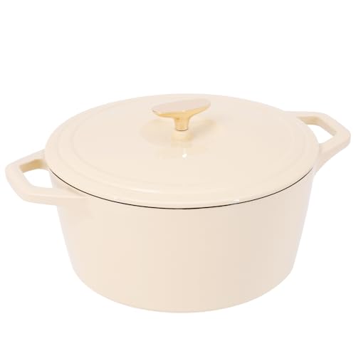 Flavehc Dutch Oven Pot with Lid Cast Iron Dutch Oven for Bread Baking 3.5QT Enameled Dutch oven with...