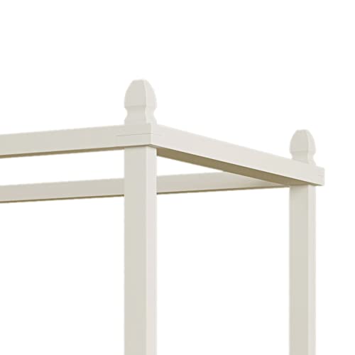 Polibi Bedroom Set 3-Piece With Twin Size Canopy Bed With Trundle, 6-Drawer Dresser And Night Stand, Rubber Wood Bedroom Furniture Set, Milky White #TOP5