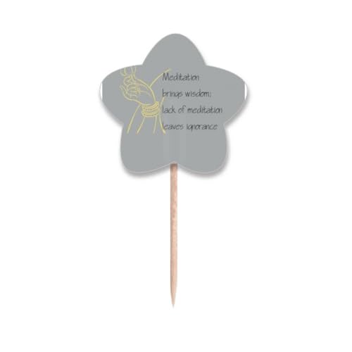 Cure-dents drapeau citation méditation et étiquette cupcake de fête