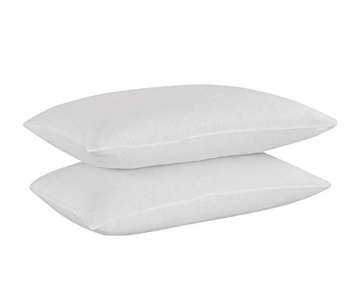 DELANNA Fundas de almohada de punto de jersey, suaves, transpirables, de algodón, tejido rico en camiseta (blanco, King)