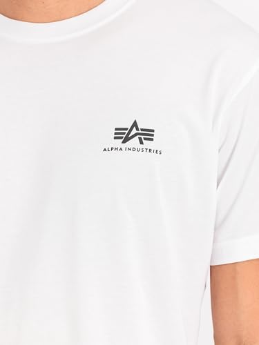 ALPHA INDUSTRIES Herren Basic T Small Logo Kurzarm Shirt, White, 4XL – Ansicht 7