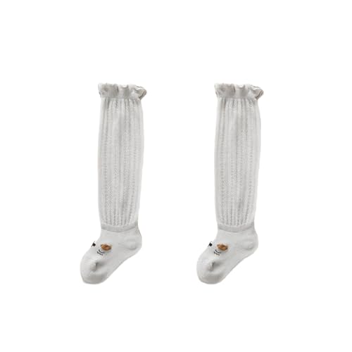 Toddlers Knee High Socks Cartoon Embroidery Mesh Long Stockings Baby Thin Thigh-High Socks For Spring Summer
