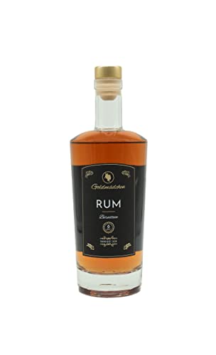 Goldmädchen Rum Bernstein | Premium Rum aus Bio-Zuckerrohrmelasse | Gereift in 6 Fässern | Weich mit Aromen von Vanille & Karamell | 42% Vol. | 500ml