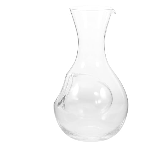 UKCOCO Bottiglia Sake Giapponese con Tasca Ghiaccio per Raffreddamento Avanzato Caraffa Vetro Cristallo con Beccuccio Inclinato per Versare Liquido Decanter Minimalista per Vino Freddo e