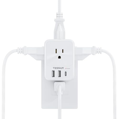 TESSAN-Surge-Protector-Wall-Outlet-Extender-Multi-Plug-Outlet-Splitter TESSAN Surge Protector Wall Outlet Extender, Multi Plug Outlet Splitter - Image 1