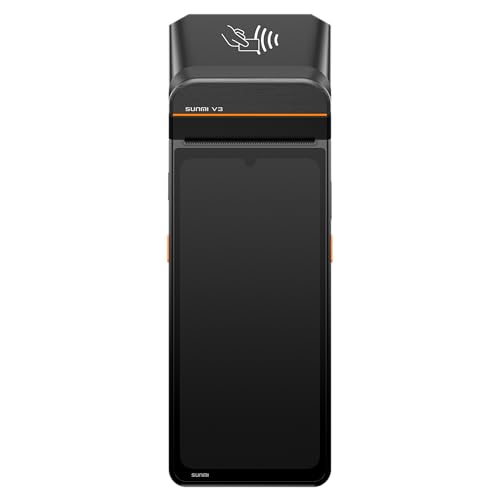 IWERAWA POS SUNMI V3, Android 13 Mobile POS Terminal with Built-in 80mm Thermal Printer, Supports Label Printing, NFC Payments, Fingerprint Login, 2D Barcode Scanner, 4G WiFi Bluetooth