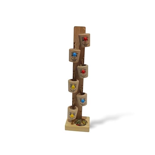 Kafron Wooden Marble Slider Toy for Kids | Handcrafted Educational Toy | Colorful Face Track Game | Develops Motor Skills & Coordination | Eco-Friendly Play Toy (6 Cups)-image-35