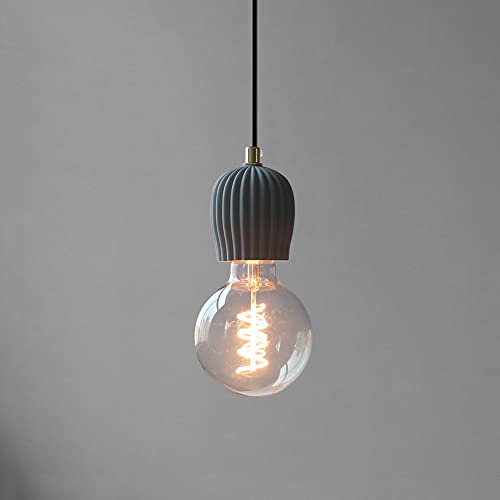 Mini candelabro moderno de cemento y vidrio con suspensión E27 2