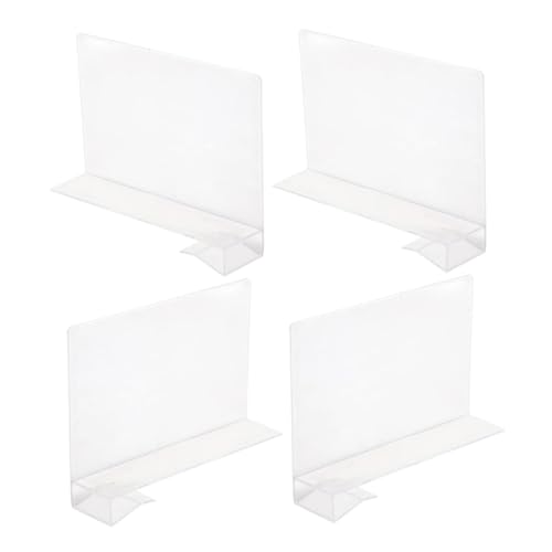 HIAKDOFT 4 separadores de estantes transparentes, de plástico resistente, sin arañazos y sin herramientas, versátiles, se pueden utilizar como armario, armario de cocina, organizador para un óptimo