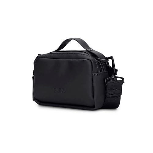 Image of RAINS Unisex Waterproof Crossbody Sling Fanny Bag - Versatile Black Box Bag for Women & Men
