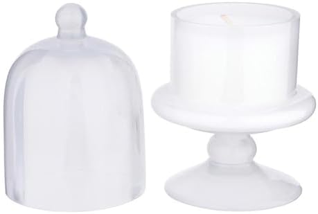 47th & Main Scented Candles Matte Cloche Footed Decorative Glass Candle for Home Decor, 3.25" Dia x 6.5" Tall, White/Cashmere & Coconut image 4