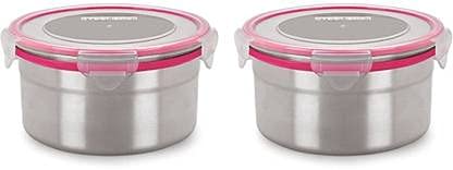Stainless Steel Food Lock Container | Airtight Storage | Air-Tight with Lock n Lock Lid | Steel Container (2, 500ML)
