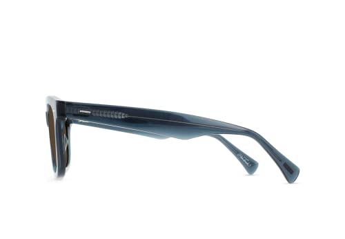 Image of RAEN Myles Unisex Square Sunglasses, Recycled Black /Green Polarized, 53mm