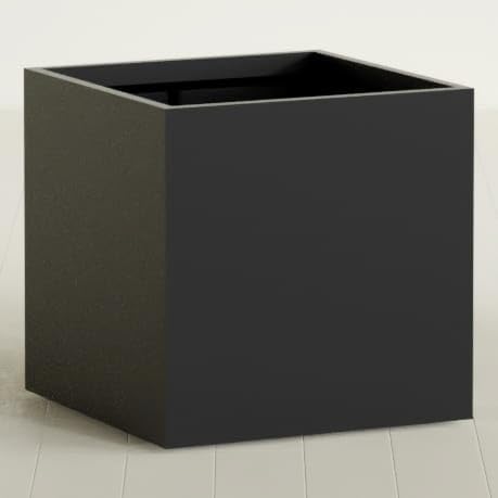 Greenline Fiberglass Jack Square Cube Indoor/Outdoor Large Lightweight Planter - 36" x 36" x 36" (Matte Black)