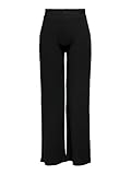 ONLY Pantalón de Mujer Wide Leg Cintura elástica Fit Regular Elegante y Cómodo, Color:Negro, Talla:L