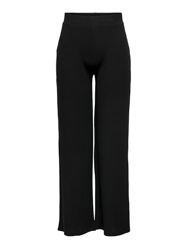 ONLY Pantalon Large Taille élastique Coupe Droite élégante et Confortable pour Femmes, Couleurs:Noir, Taille:S