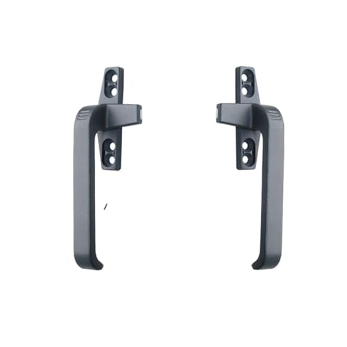Image of Window Handle 2pcs Thickened Right/Left Flat-Opening Single Point Aluminium Alloy Glass Door Window Handle Latch Locks Extrapolate Lock(Dark Grey- Slap-up)