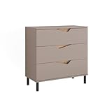 Vicco Cassettiera per camera da letto Marelle, Greige/rovere artigianale, 80 x 81.2 cm con 3 cassetti