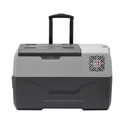 FASEBA Nevera 12/24/220V 30L Compresor LG Con Bluetooth y enchufe con conexión Usb (Con Ruedas y barra telescópica), para coche, camping, camión,nevera 12v compresor, nevera portatil electrica.