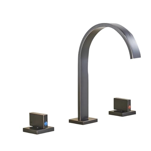 Robinet de bassin en bronze noir haut de gamme au design épuré