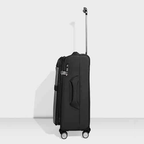Image of CARLTON Yorkshire Sl | Check-in Trolley Bag, 69.5 Cm Medium Softsided Luggage | 8 Wheels, TSA Lock | Polyester | Premium Suitcase for Travel | 5 Year International Warranty | Black